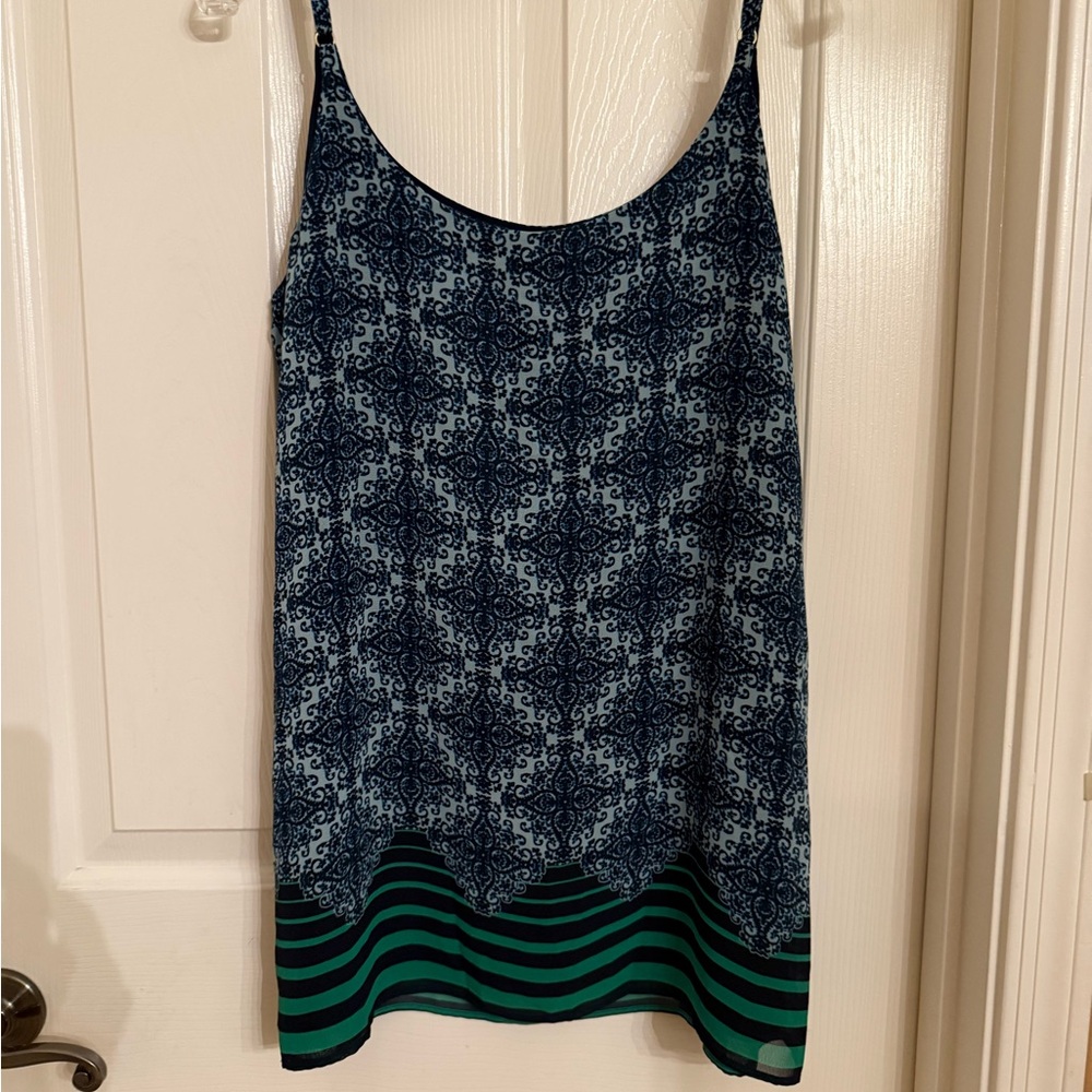 CAbi Blue and Green Patterned Camisole